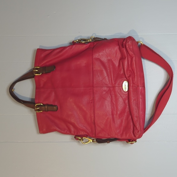 Fossil Explorer Fold over Tote Bag, Red - Picture 3 of 6